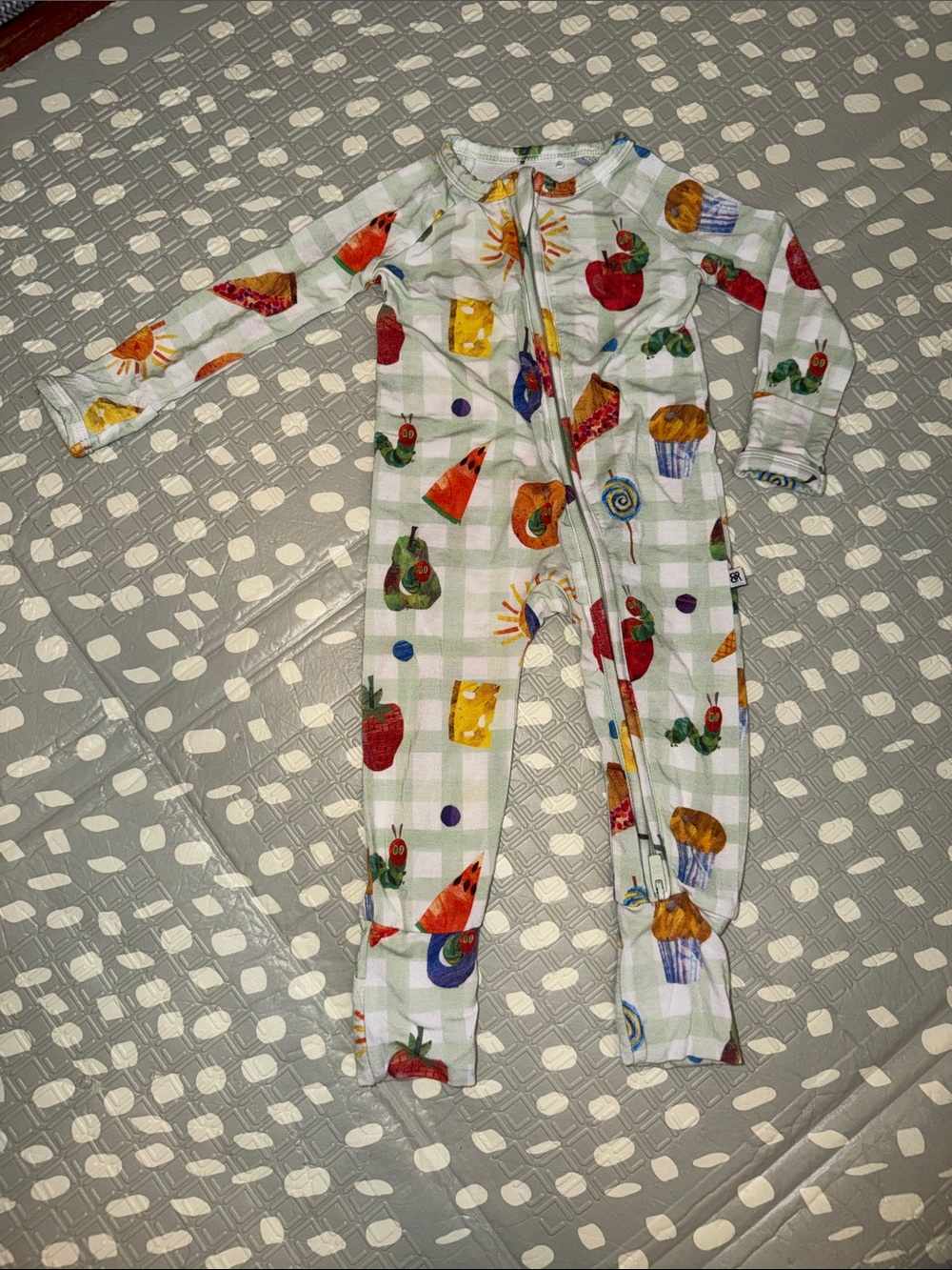 Bums and Roses Eric Carle Very Hungry Caterpillar Convertible One Piece Pajamas
